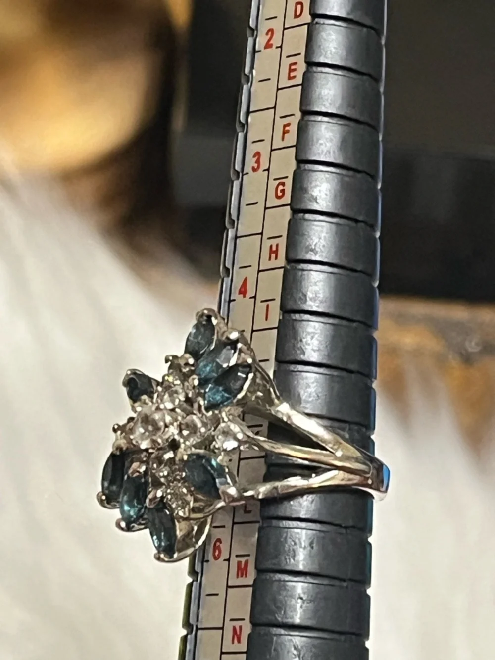14K GE Vintage Cluster Cocktail Ring